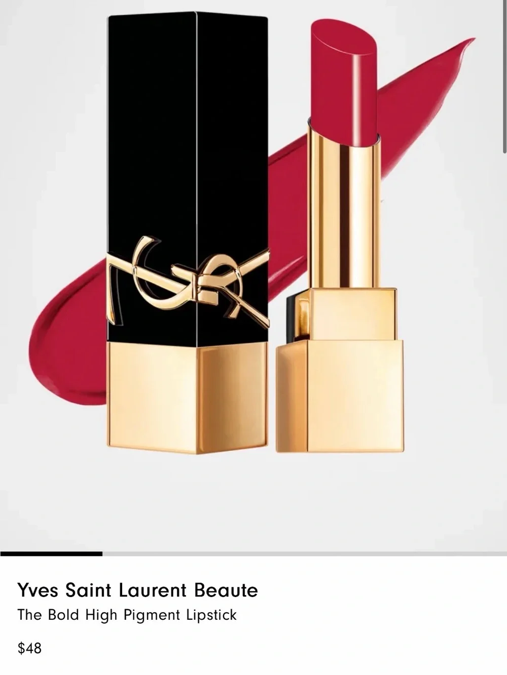 YSL Beauty — The Bold High Pigment Lipstick x2 — Rouge Paradoxe 💄✨